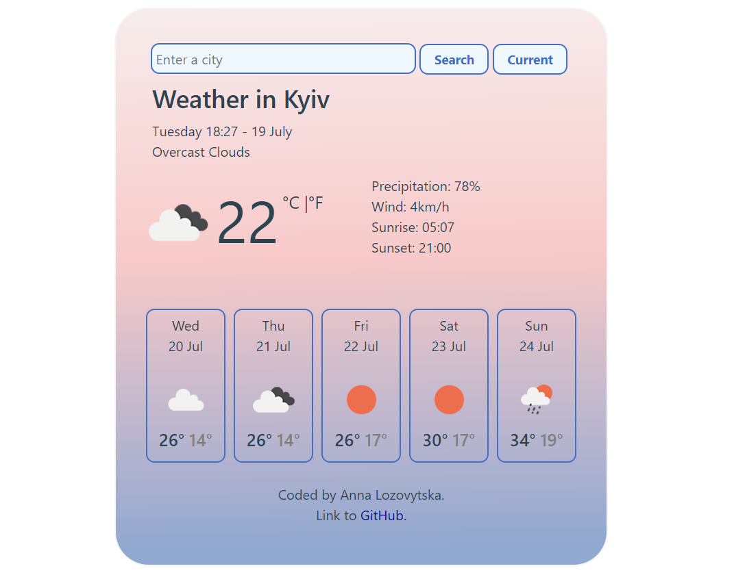 Weather project preview